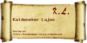 Kaldeneker Lajos névjegykártya